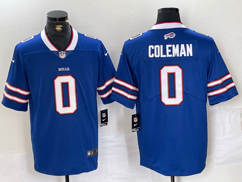 Men Buffalo Bills #0 Coleman Blue Second generation 2024 Nike Limited NFL Jersey style 1